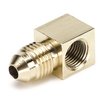AutoMeter FITTING, ADAPTER, 90 Degree, 1/8" NPTF FEMALE TO -4AN MALE, BRASS 3271