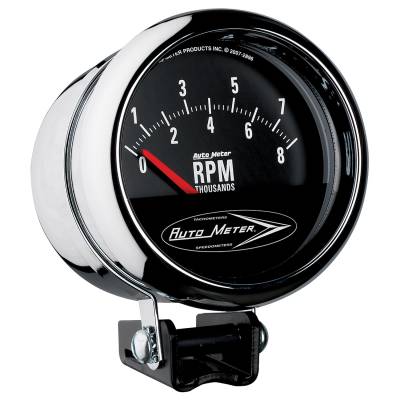 AutoMeter GAUGE, TACH, 3 3/4" , 8K RPM, PEDESTAL W/RETRO SHORT SWEEP, TRADITIONAL CHROME 2897