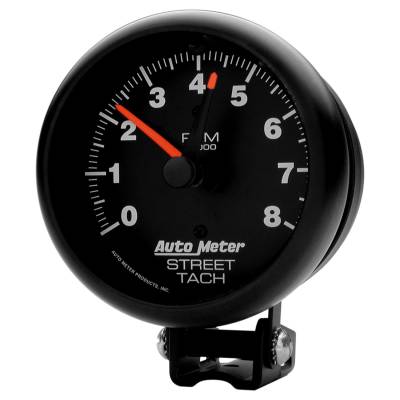 AutoMeter GAUGE, TACHOMETER, 3 3/4" , 8K RPM, PEDESTAL W/RED LINE, Z-SERIES 2894