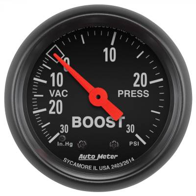 AutoMeter GAUGE, VAC/BOOST, 2 1/16" , 30INHG-30PSI, MECHANICAL, Z-SERIES 2614
