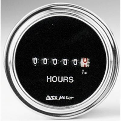 AutoMeter GAUGE, HOURMETER, 2 1/16" , 100K HOURS, ELECTRIC (8V-32V), TRADITIONAL CHROME 2587