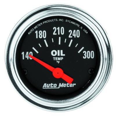 AutoMeter GAUGE, OIL TEMP, 2 1/16" , 140-300 Degrees F, ELECTRIC, TRADITIONAL CHROME 2543