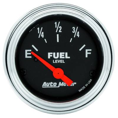 AutoMeter GAUGE, FUEL LEVEL, 2 1/16" , 240OE TO 33OF, ELEC, TRADITIONAL CHROME 2516