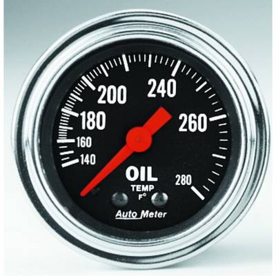 AutoMeter GAUGE, OIL TEMP, 2 1/16" , 140-280 Degrees F, MECHANICAL, TRADITIONAL CHROME 2441
