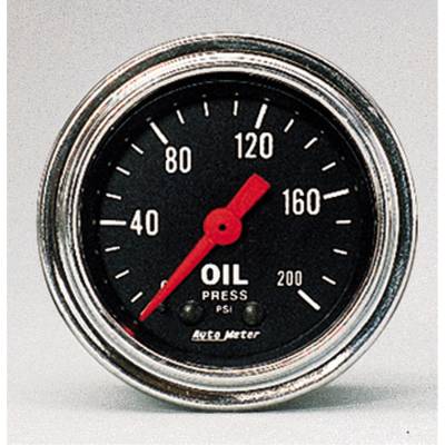 AutoMeter GAUGE, OIL PRESSURE, 2 1/16" , 200PSI, MECHANICAL, TRADITIONAL CHROME 2422