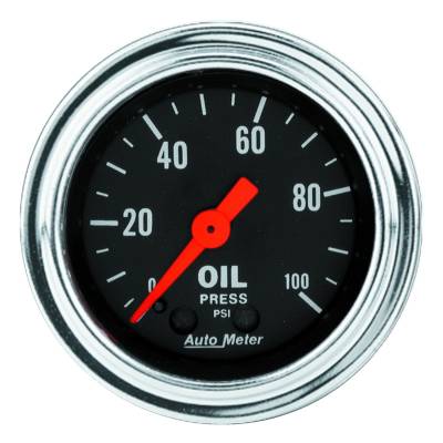 AutoMeter GAUGE, OIL PRESSURE, 2 1/16" , 100PSI, MECHANICAL, TRADITIONAL CHROME 2421