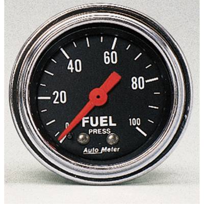 AutoMeter GAUGE, FUEL PRESSURE, 2 1/16" , 100PSI, MECHANICAL, TRADITIONAL CHROME 2412