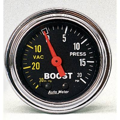 AutoMeter GAUGE, VAC/BOOST, 2 1/16" , 30INHG-20PSI, MECHANICAL, TRADITIONAL CHROME 2401