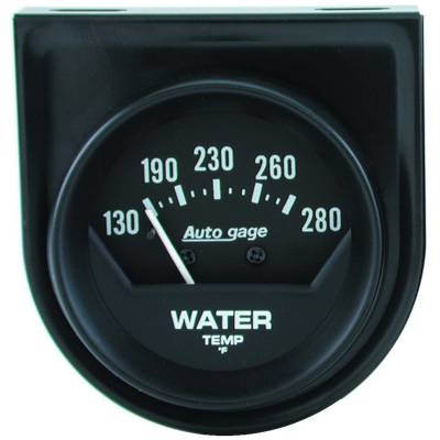 AutoMeter GAUGE CONSOLE, WATER TEMP, 2", 280 Degrees F, MECH, SHORT SWEEP, BLACK, AUTOGAGE 2361