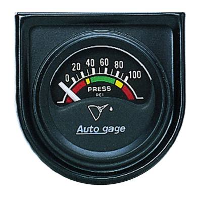 AutoMeter GAUGE CONSOLE, OIL PRESS, 1.5" , 100PSI, ELEC, BLK DIAL, BLK BEZEL, AUTOGAGE 2354