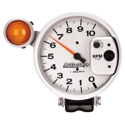 AutoMeter GAUGE, TACHOMETER, 5" , 10K RPM, PEDESTAL W/ EXT. SHIFT-LITE, SILVER, AUTO GAGE 233911