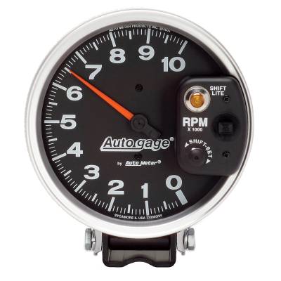 AutoMeter GAUGE, TACHOMETER, 5" , 10K RPM, PEDESTAL W/ INT. SHIFT LIGHT, BLACK, AUTO GAGE 233903