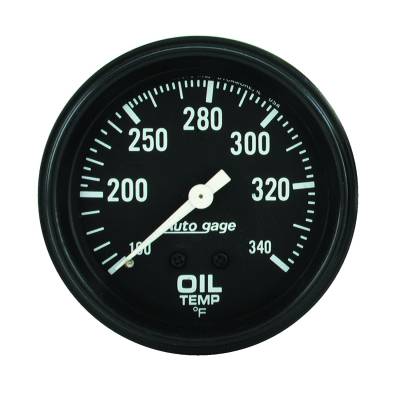 AutoMeter GAUGE, OIL TEMPERATURE, 2 5/8" 100-340 Degrees F, MECHANICAL, BLACK, AUTOGAGE 2314