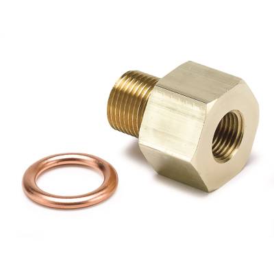 AutoMeter FITTING, ADAPTER, METRIC, M12X1 MALE TO 1/8" NPTF FEMALE, BRASS 2266