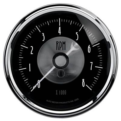 AutoMeter GAUGE, TACHOMETER, 3 3/8" , 8K RPM, IN-DASH, PRESTIGE BLK. DIAMOND 2096