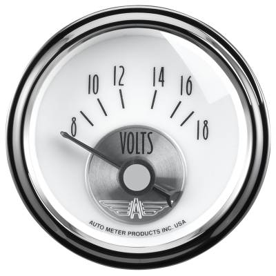 AutoMeter GAUGE, VOLTMETER, 2 1/16" , 18V, ELEC, PRESTIGE PEARL 2094