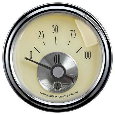 AutoMeter GAUGE, OIL PRESS, 2 1/16" , 100PSI, ELEC, PRESTIGE ANTQ. IVORY 2027