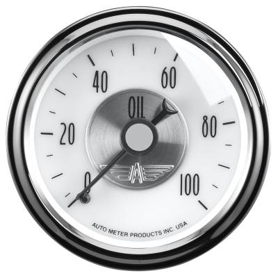 AutoMeter GAUGE, OIL PRESS, 2 1/16" , 100PSI, MECH, PRESTIGE PEARL 2023
