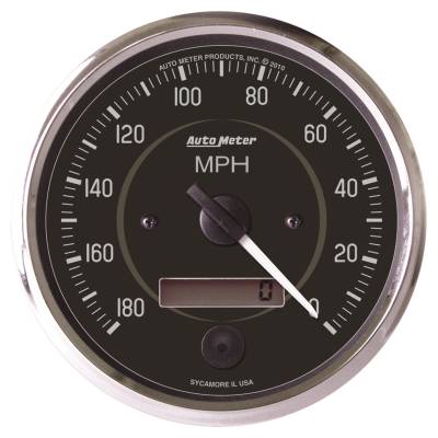 AutoMeter GAUGE, SPEEDOMETER, 4" , 180MPH, ELEC. PROGRAM. (REVERSE ROTATION), COBRA 201013