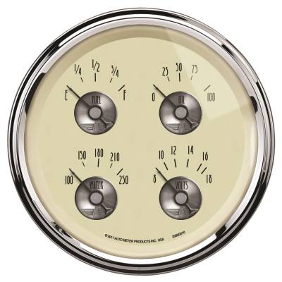 AutoMeter GAUGE, QUAD, 5" , 0OE TO 90OF, ELEC, PRESTIGE ANTQ. IVORY 2009