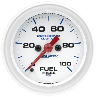 AutoMeter GAUGE, FUEL PRESSURE, 2 1/16" , 100PSI, DIGITAL STEPPER MOTOR, MARINE WHITE 200850