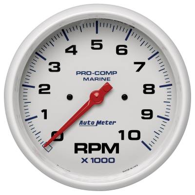 AutoMeter GAUGE, TACHOMETER, 5" , 10K RPM, MARINE WHITE 200801