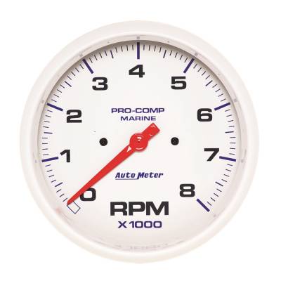 AutoMeter GAUGE, TACHOMETER, 5" , 8K RPM, MARINE WHITE 200797