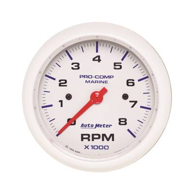 AutoMeter GAUGE, TACHOMETER, 3 3/8" , 8K RPM, MARINE WHITE 200779