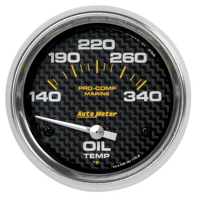 AutoMeter GAUGE, OIL TEMP, 2 5/8" , 140-300 Degrees F, ELECTRIC, MARINE CARBON FIBER 200765-40