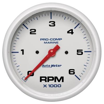 AutoMeter GAUGE, TACHOMETER, 5" , 6K RPM, MARINE WHITE 200750