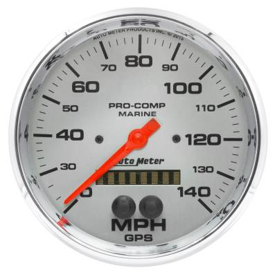 AutoMeter GAUGE, SPEEDOMETER, 5" , 140MPH, GPS, MARINE CHROME 200647-35