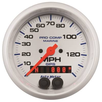 AutoMeter GAUGE, SPEEDOMETER, 3 3/8" , 140MPH, GPS, MARINE WHITE 200638
