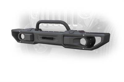Bumpers & Components - Bumpers - DV8 Offroad - DV8 Offroad Jeep Modular Front Bumper with Bull Bar FBJL-10