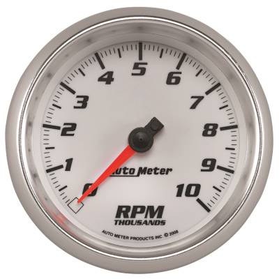 AutoMeter GAUGE, TACHOMETER, 3 3/8" , 10K RPM, WHITE, PRO-CYCLE 19798