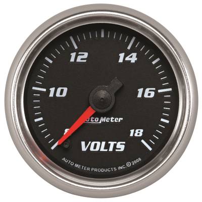 AutoMeter GAUGE, VOLTMETER, 2 1/16" , 18V, DIGITAL STEPPER MOTOR, BLACK, PRO-CYCLE 19692