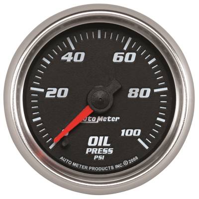AutoMeter GAUGE, OIL PRESSURE, 2 1/16" , 100PSI, DIGITAL STEPPER MOTOR, BLACK, PRO-CYCLE 19652