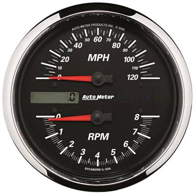 AutoMeter GAUGE, TACH/SPEEDO, 4 1/2" , 8K RPM/120 MPH, BLACK, PRO-CYCLE 19466
