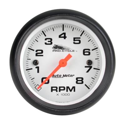 AutoMeter GAUGE, TACH, 2 5/8" , 8K RPM, 2&4 CYLINDER, WHITE, PRO-CYCLE 19325