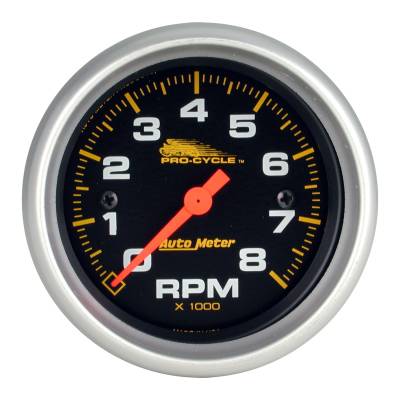 AutoMeter GAUGE, TACH, 2 5/8" , 8K RPM, 2&4 CYLINDER, BLACK, PRO-CYCLE 19324