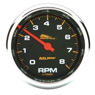 AutoMeter GAUGE, TACH, 3 3/4" , 8K RPM, 2&4 CYLINDER, BLACK, PRO-CYCLE 19300
