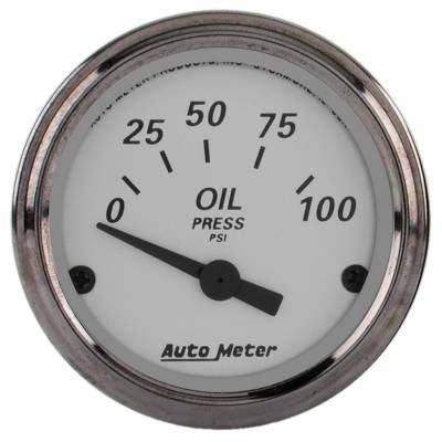 AutoMeter GAUGE, OIL PRESS, 2 1/16" , 100PSI, ELEC, AMERICAN PLATINUM 1928