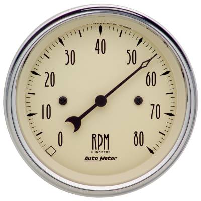 AutoMeter GAUGE, TACHOMETER, 3 3/8" , 8K RPM, IN-DASH, ANTIQUE BEIGE 1890