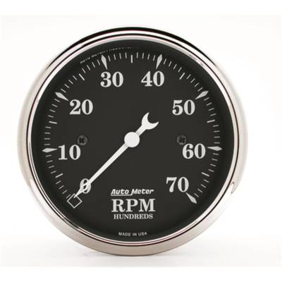 AutoMeter GAUGE, TACHOMETER, 3 1/8" , 7K RPM, IN-DASH, OLD TYME BLACK 1798