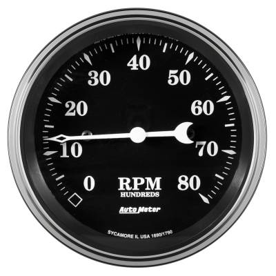 AutoMeter GAUGE, TACHOMETER, 3 3/8" , 8K RPM, IN-DASH, OLD TYME BLACK 1790