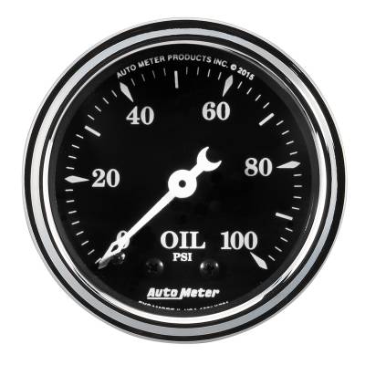 AutoMeter GAUGE, OIL PRESS, 2 1/16" , 100PSI, MECH, OLD TYME BLACK 1721