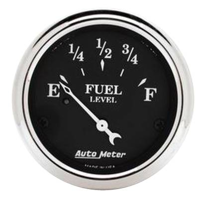 AutoMeter GAUGE, FUEL LEVEL, 2 1/16" , 73OE TO 10OF, ELEC, OLD TYME BLACK 1716