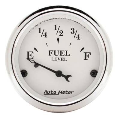 AutoMeter GAUGE, FUEL LEVEL, 2 1/16" , 73OE TO 10OF, ELEC, OLD TYME WHITE 1605