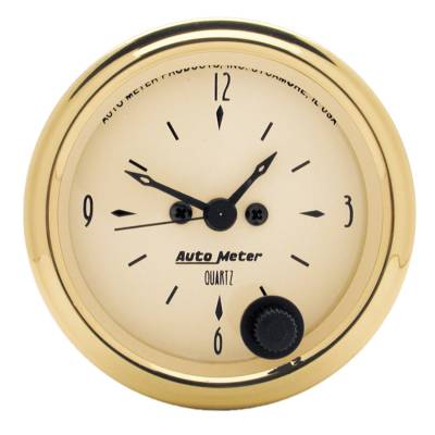 AutoMeter GAUGE, CLOCK, 2 1/16" , 12HR, ANALOG, GOLDEN OLDIES 1586