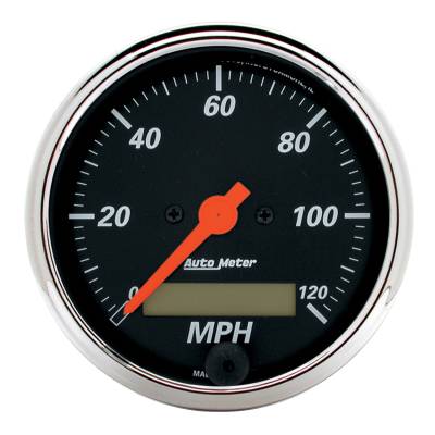 AutoMeter GAUGE, SPEEDO., 3 1/8" , 120MPH, ELEC. PROG. W/ LCD ODO, DESIGNER BLK 1487