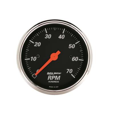 AutoMeter GAUGE, TACHOMETER, 3 1/8" , 7K RPM, IN-DASH, DESIGNER BLACK 1478